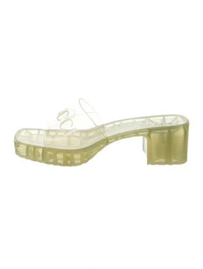 Pre-owned Gucci Rubber Graphic Print Slides In Transparent