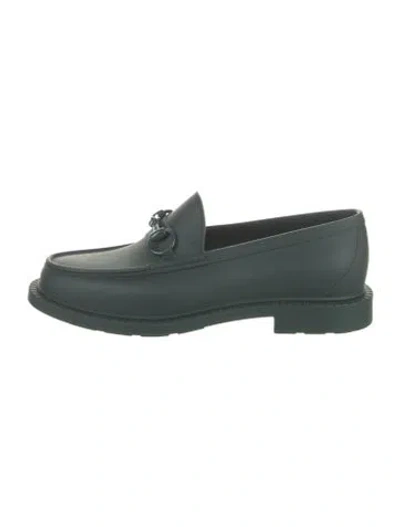 Pre-owned Gucci Rubber Lasercut Accents Loafers In Green