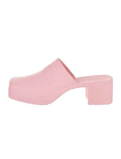 Pre-owned Gucci Rubber Mules In Pink