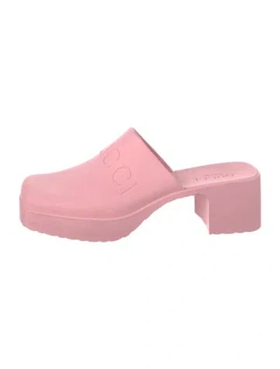 Pre-owned Gucci Rubber Mules In Pink