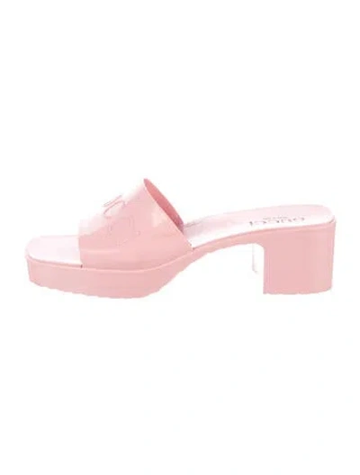 Pre-owned Gucci Rubber Mules In Pink