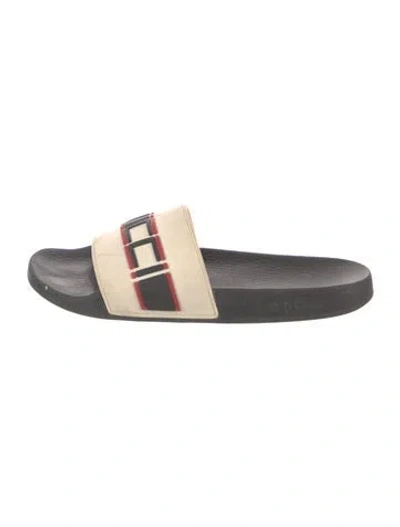 Pre-owned Gucci Rubber Printed Slides