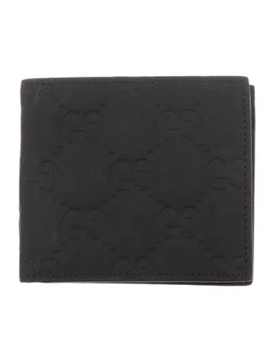Pre-owned Gucci Rubber Printed Wallet In Black