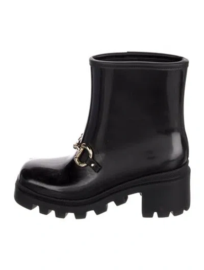 Pre-owned Gucci Rubber Rain Boots In Black