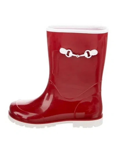 Pre-owned Gucci Babies' Rubber Rain Boots In Red