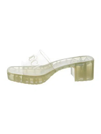 Pre-owned Gucci Rubber Slides In Clear
