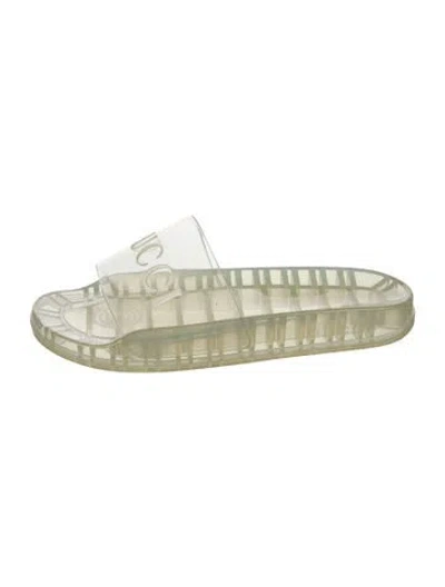 Pre-owned Gucci Rubber Slides In Clear