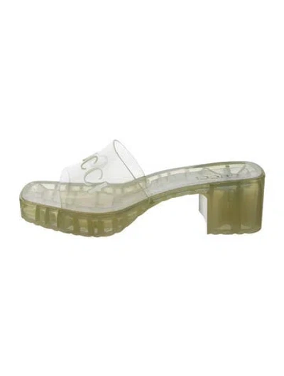 Pre-owned Gucci Rubber Slides In Clear