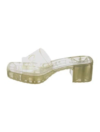 Pre-owned Gucci Rubber Slides In Clear