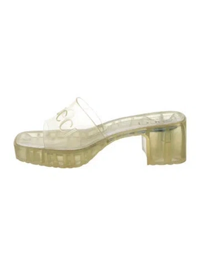 Pre-owned Gucci Rubber Slides In Clear