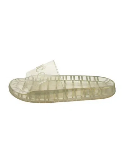 Pre-owned Gucci Rubber Slides In Clear