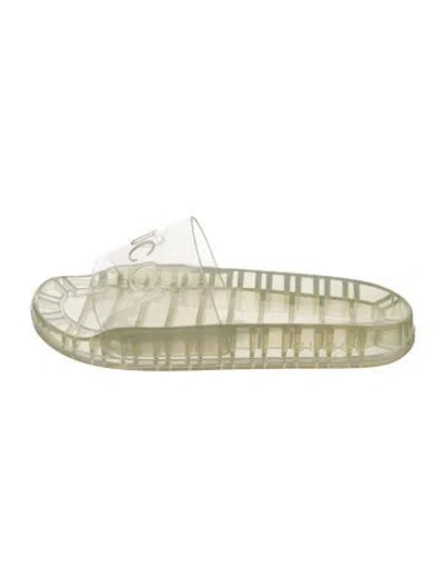 Pre-owned Gucci Rubber Slides In Clear