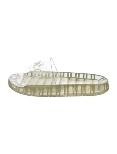 Pre-owned Gucci Rubber Slides In Clear