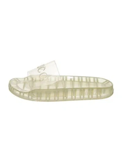 Pre-owned Gucci Rubber Slides In Clear