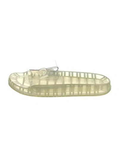 Pre-owned Gucci Rubber Slides In Green
