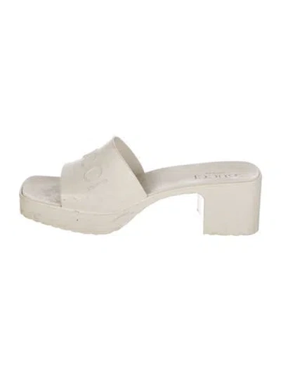 Pre-owned Gucci Rubber Slides In Neutral