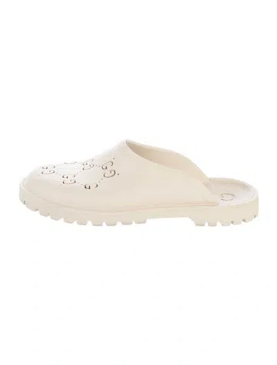 Pre-owned Gucci Rubber Slides In Neutral
