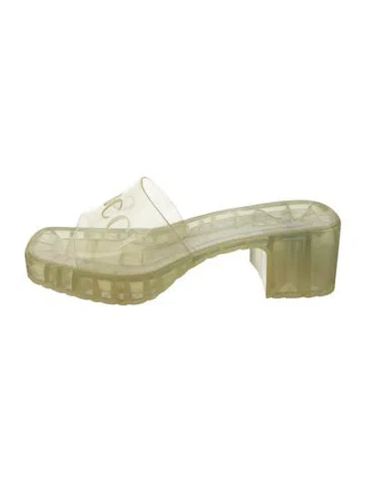 Pre-owned Gucci Rubber Slides In Neutrals
