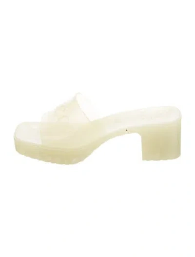 Pre-owned Gucci Rubber Slides In Neutrals