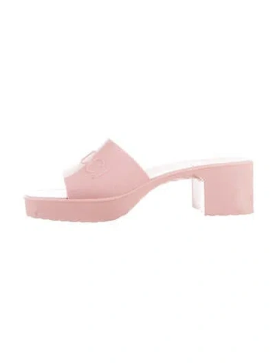 Pre-owned Gucci Rubber Slides In Pink