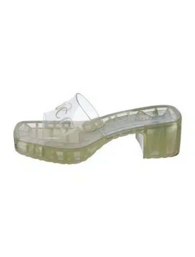 Pre-owned Gucci Rubber Slides In Transparent