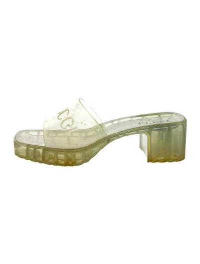 Pre-owned Gucci Rubber Slides In Transparent