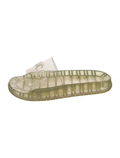 Pre-owned Gucci Rubber Slides In Transparent