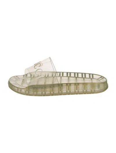 Pre-owned Gucci Rubber Slides In Transparent