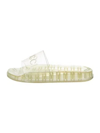 Pre-owned Gucci Rubber Slides In Transparent