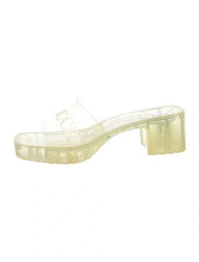 Pre-owned Gucci Rubber Slides In Transparent