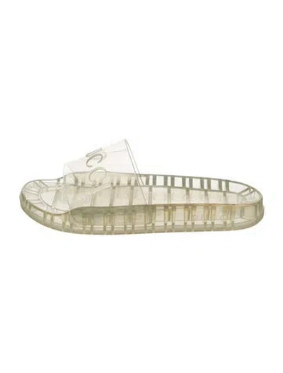 Pre-owned Gucci Rubber Slides In Transparent