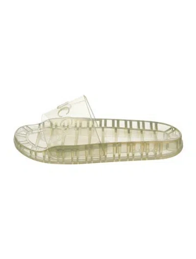 Pre-owned Gucci Rubber Slides In Transparent