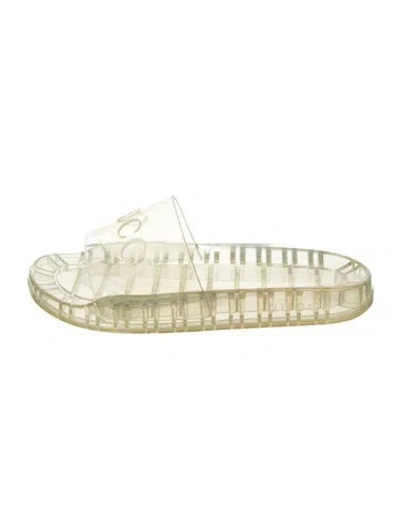 Pre-owned Gucci Rubber Slides In Transparent