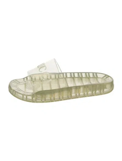 Pre-owned Gucci Rubber Slides In Transparent