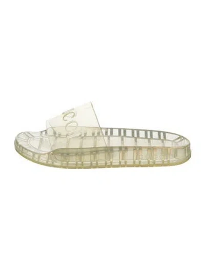 Pre-owned Gucci Rubber Slides In Transparent