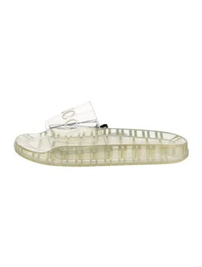 Pre-owned Gucci Rubber Slides In Transparent