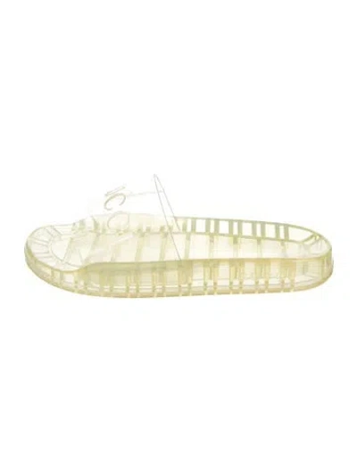 Pre-owned Gucci Rubber Slides In Transparent