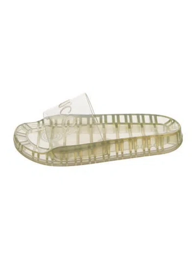 Pre-owned Gucci Rubber Slides In Transparent