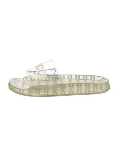 Pre-owned Gucci Rubber Slides In Transparent