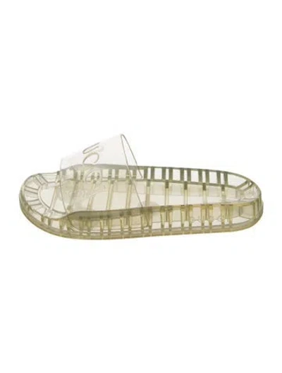 Pre-owned Gucci Rubber Slides In Transparent