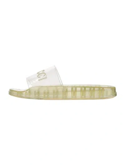Pre-owned Gucci Rubber Slides In Transparent