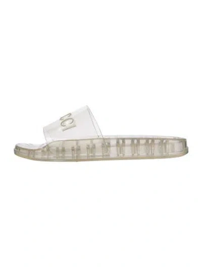 Pre-owned Gucci Rubber Slides In Transparent