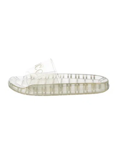 Pre-owned Gucci Rubber Slides In Transparent