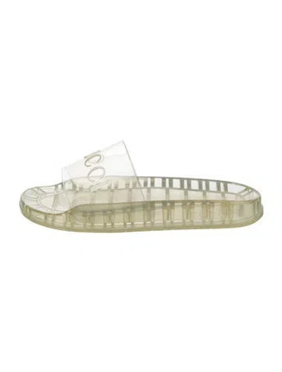 Pre-owned Gucci Rubber Slides In Transparent