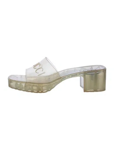 Pre-owned Gucci Rubber Slides In Transparent