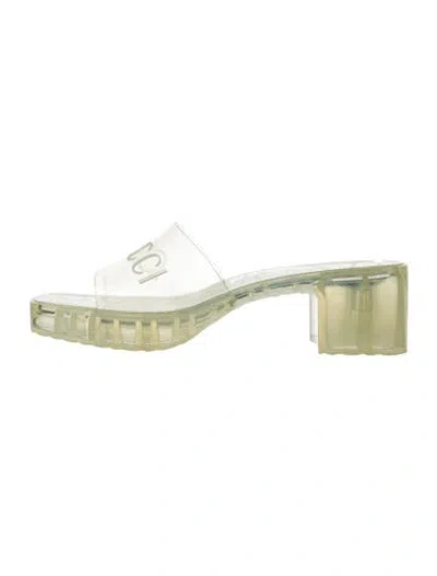 Pre-owned Gucci Rubber Slides In Transparent