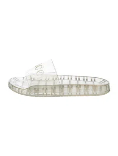 Pre-owned Gucci Rubber Slides In Transparent