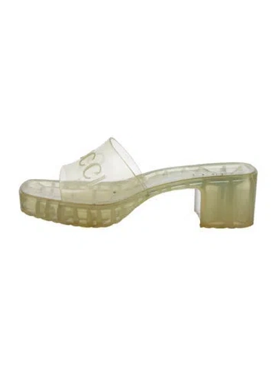 Pre-owned Gucci Rubber Slides In Transparent