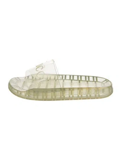 Pre-owned Gucci Rubber Slides In Transparent