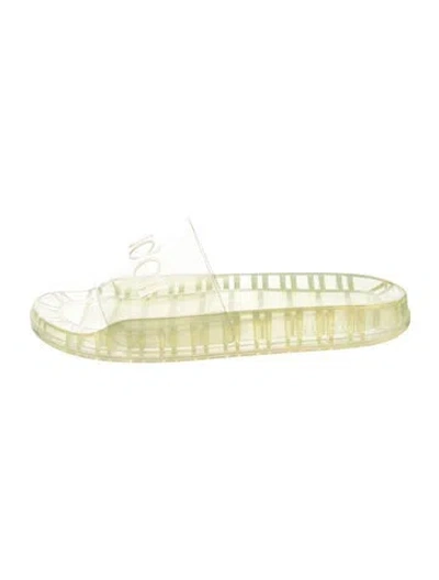 Pre-owned Gucci Rubber Slides In Transparent